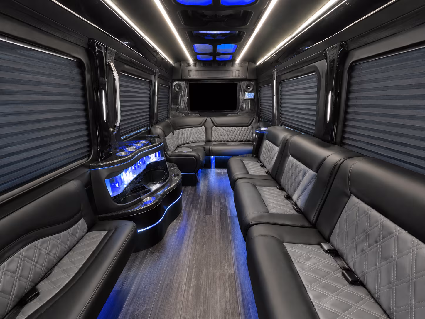 san marcos 50 passenger party bus inside